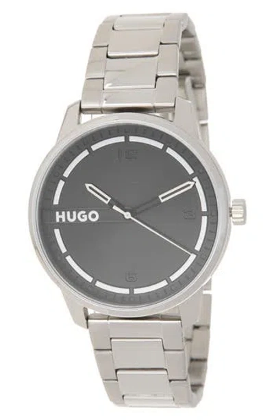 Hugo Boss Hugo Stamp Bracelet Watch, 42mm In Black