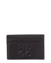 Hugo Boss Hugo Stk Leather Card Holder In Black