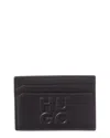Hugo Boss Hugo Stk Leather Card Holder In Brown