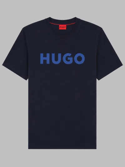 Hugo Boss Hugo T Shirt Con Logo In Blue