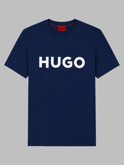 Hugo Boss Hugo T Shirt Con Logo In Blue