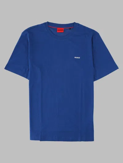 Hugo Boss Hugo T Shirt "dero" Con Logo In Blue