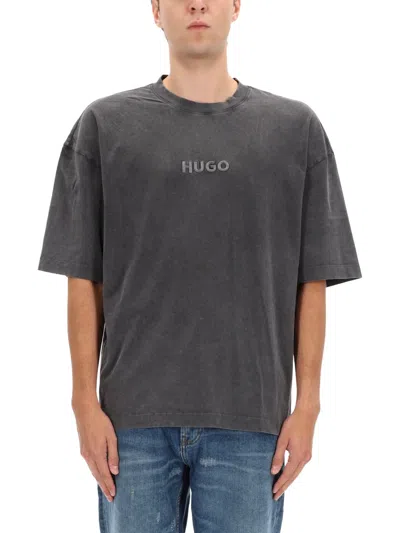 Hugo Boss Hugo T Shirt With Logo In Gray