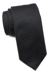 Hugo Boss Hugo Textured Silk Tie In Black