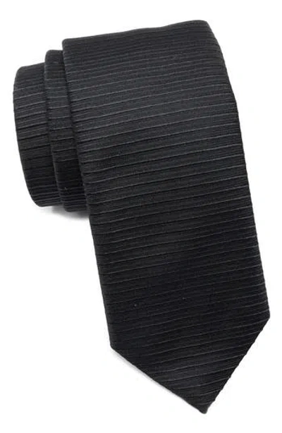 Hugo Boss Hugo Textured Silk Tie In Black