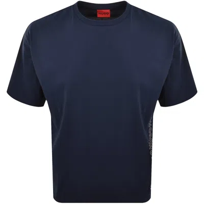 Hugo Boss Hugo Tiki Beach T Shirt Navy In Blue