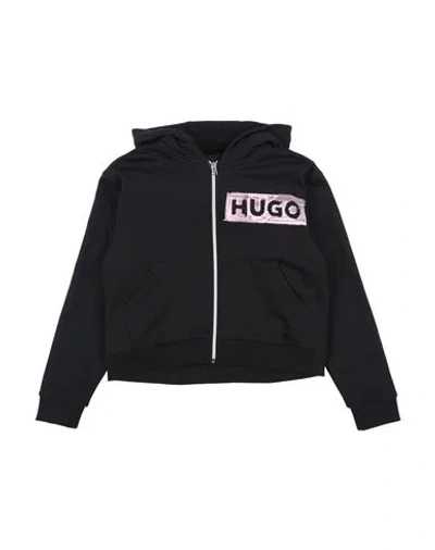 Hugo Boss Babies' Hugo Toddler Girl Sweatshirt Black Size 6 Cotton, Polyester, Elastane