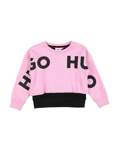 Hugo Boss Babies' Hugo Toddler Girl Sweatshirt Pink Size 6 Cotton, Polyester, Elastane