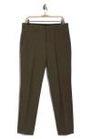 Hugo Boss Slim-fit Trousers In Wool Poplin In Dark Olive