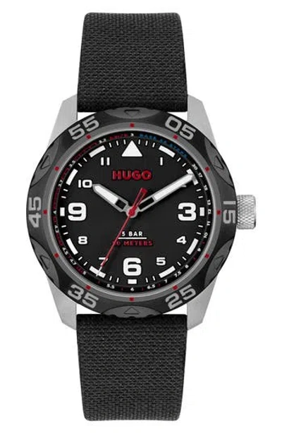 Hugo Boss Men's Trek Quartz Woven Nylon Black Watch 42mm