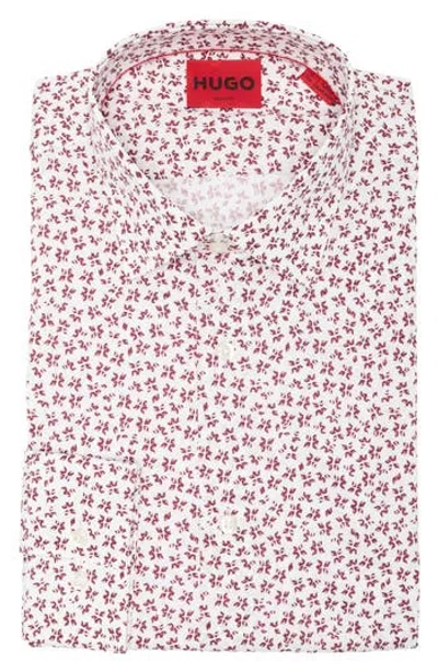 Hugo Boss Hugo Valerio Regular Fit Cotton Dress Shirt In Dark Pink