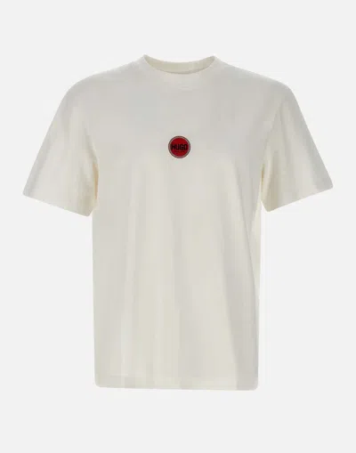 Hugo Boss Hugo White Cotton Logo T Shirt In Neutral