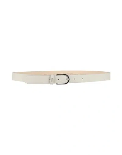 Hugo Boss Hugo Woman Belt Light Grey Size 39.5 Cow Leather In Gray