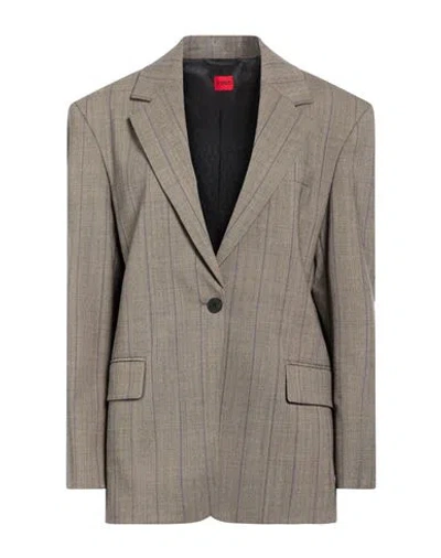 Hugo Boss Hugo Woman Blazer Grey Size 6 Polyester, Wool, Elastane In Multi