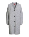 Hugo Boss Hugo Woman Cardigan Grey Size L Polyacrylic, Alpaca Wool, Polyamide, Wool In Gray