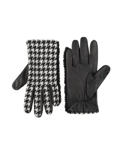 Hugo Boss Hugo Woman Gloves Black Size 8.5 Lambskin, Cotton, Polyester, Elastane