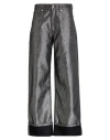 Hugo Boss High-waisted Jeans In Metallic-effect Rigid Denim In Black