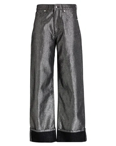 HUGO BOSS HUGO WOMAN JEANS BLACK SIZE 29W-32L COTTON, SILVER, POLYESTER