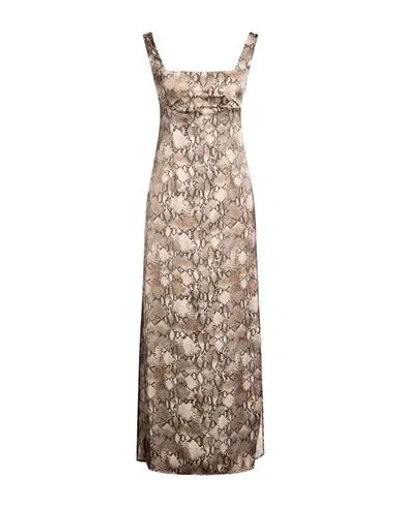 Hugo Boss Hugo Woman Maxi Dress Beige Size 10 Recycled Polyester, Polyester In Neutral