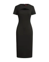 Hugo Boss Hugo Woman Midi Dress Black Size 4 Polyester, Viscose, Elastane In Black