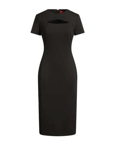Hugo Boss Hugo Woman Midi Dress Black Size 4 Polyester, Viscose, Elastane