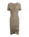 Hugo Boss Hugo Woman Midi Dress Military Green Size Xl Viscose, Polyamide, Elastane In Green