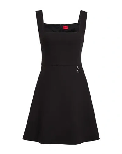 Hugo Boss Hugo Woman Mini Dress Black Size 6 Polyester, Viscose, Elastane