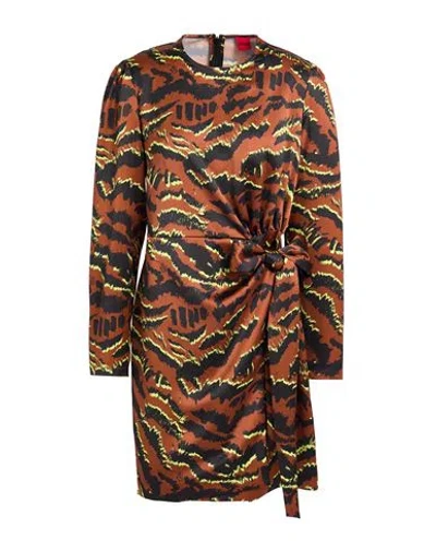 Hugo Boss Hugo Woman Mini Dress Brown Size 10 Polyester
