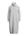 Hugo Boss Hugo Woman Mini Dress Grey Size M Polyamide, Wool, Synthetic Fibers, Lyocell, Cashmere In Gray