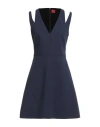 Hugo Boss Hugo Woman Mini Dress Midnight Blue Size 14 Polyester, Viscose, Elastane In Blue