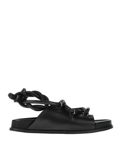 Hugo Boss Hugo Woman Sandals Black Size 8 Leather