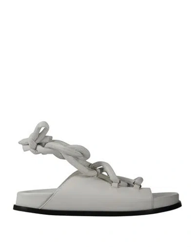 Hugo Boss Hugo Woman Sandals White Size 8 Leather
