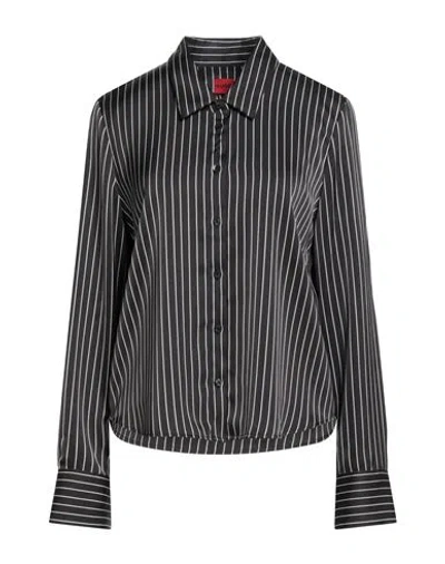 Hugo Boss Hugo Woman Shirt Black Size 6 Recycled Polyester