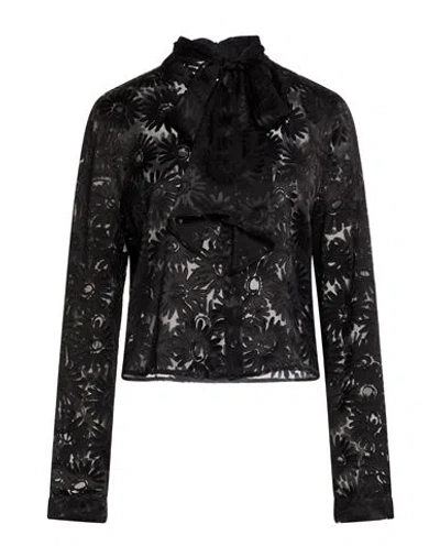 Hugo Boss Hugo Woman Shirt Black Size 8 Viscose, Polyester