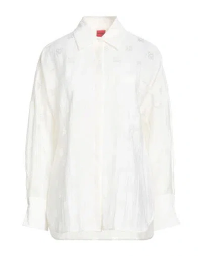 Hugo Boss Hugo Woman Shirt Ivory Size 4 Viscose, Polyamide In White