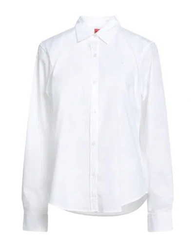 Hugo Boss Hugo Woman Shirt White Size 6 Cotton, Elastane