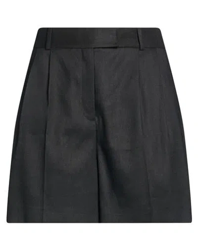 Hugo Boss Hugo Woman Shorts & Bermuda Shorts Black Size 2 Linen, Polyester, Viscose, Elastane