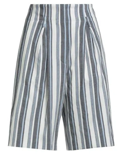 Hugo Boss Hugo Woman Shorts & Bermuda Shorts Navy Size 8 Linen, Polyester, Viscose, Elastane