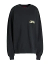 Hugo Boss Slub Cotton-terry Sweatshirt With Cat Graphic Print In Grey