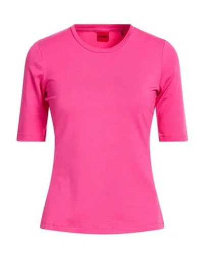 Hugo Boss Hugo Woman T-shirt Fuchsia Size S Cotton, Modal, Elastane In Pink