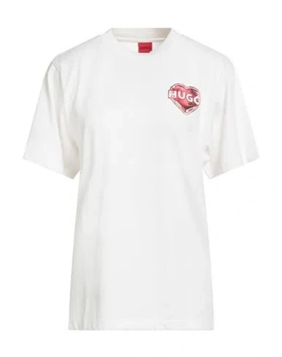 Hugo Boss Hugo Woman T-shirt Ivory Size M Cotton, Elastane In White