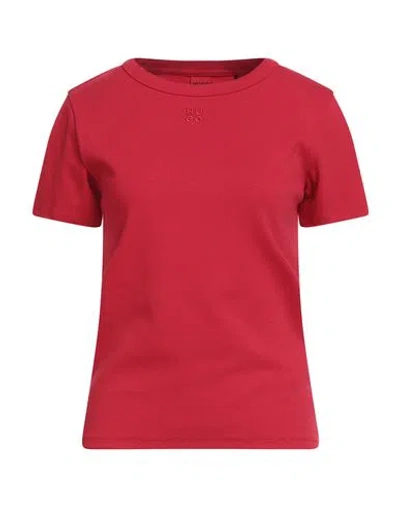 Hugo Boss Hugo Woman T-shirt Red Size M Cotton, Recycled Polyester, Elastane