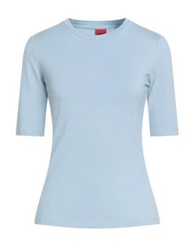 Hugo Boss Hugo Woman T-shirt Sky Blue Size M Cotton, Modal, Elastane