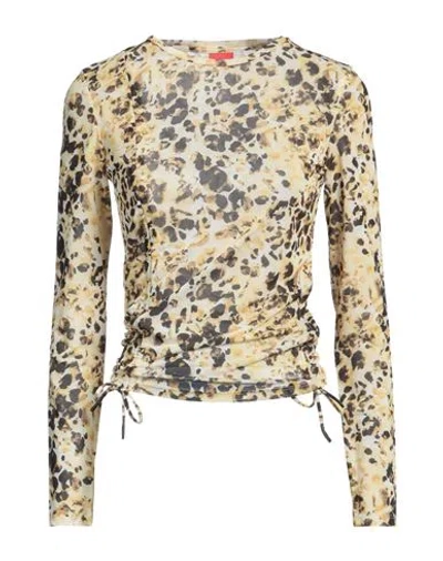 Hugo Boss Hugo Woman T-shirt Yellow Size Xl Polyester, Elastane