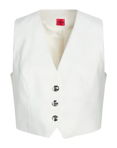 Hugo Boss Hugo Woman Tailored Vest Light Grey Size 8 Polyester, Viscose, Metallic Fiber, Polyamide, Elastane In Gray