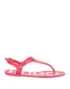 Hugo Boss Hugo Woman Thong Sandal Red Size 8 Rubber In Red