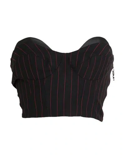 Hugo Boss Hugo Woman Top Black Size 4 Recycled Polyester, Viscose, Elastane, Polyester