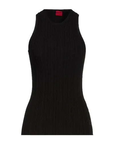 Hugo Boss Hugo Woman Top Black Size Xl Viscose, Polyester