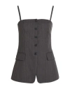 Hugo Boss Hugo Woman Top Charcoal Size 6 Polyester, Viscose, Elastane In Gray