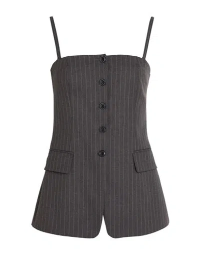 Hugo Boss Hugo Woman Top Charcoal Size 6 Polyester, Viscose, Elastane In Gray